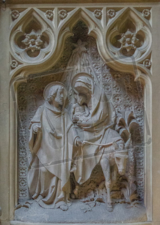 The flight into Egypt, studio of Alois de Beule, Ghent, 1893 - St Joseph's Chapel, St Augustine's, Ramsgate