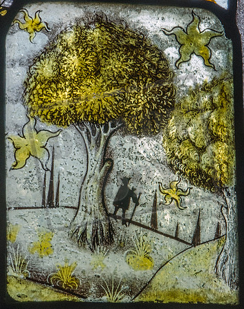 C17 Flemish fragment from Quedgeley Manor, now in St Mary's, Bromsberrow, Gloucestershire