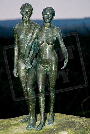 Adam and Eve in the garden (of Plantation Farm - in Father Aidan's day)