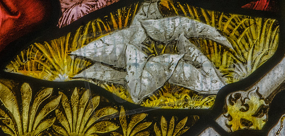 Detail from The Adoration of the shepherds window (glass by Hardman Powell), St Mary's, St Neots, Huntingdonshire