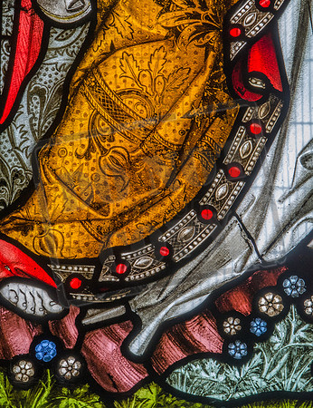 Detail from The Annunciation window (glass by Hardman Powell), St Mary's, St Neots, Huntingdonshire