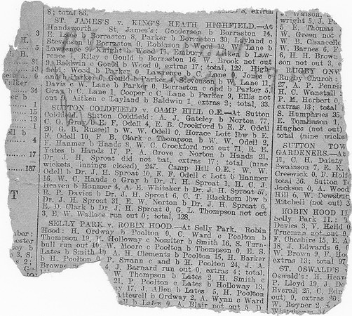 Cutting from the Birmingham Post, 1st August 1910