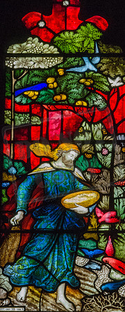 Detail from Hardman window in the church of St Mary, Ecclesfield (Matthew, 13:3 - the parable of the sower)