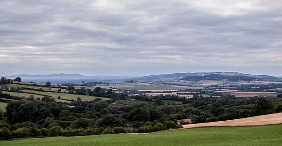 The Malverns and Bredon Hill, from Great Farmcote