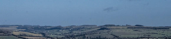 Looking from Foxcote into the Upper Coln Valley and Brockhampton Quarry