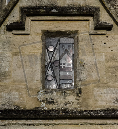 Window at Spoonbed Farm, near Painswick: "IDB 1995".