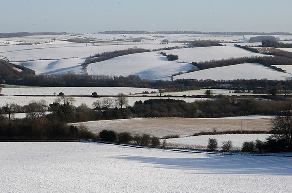 Across the Coln Valley from near Foxcote,  looking towards the A40