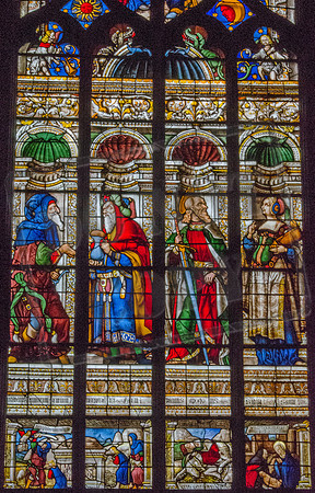 Chapel of Our Lady of Pity, Auch Cathedral: from left, Abraham and Melchisedek, St Paul and the sibyl of Samos, who prophesied the birth of Jesus in a stable - see below